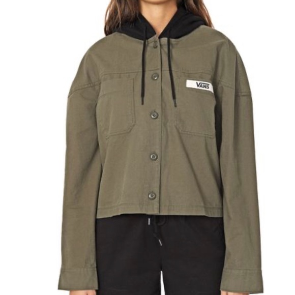 VANS Crowd Surf Wive Women Hooded Jacket Military - Picture 3 of 8
